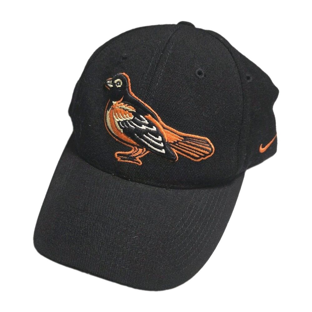 Vintage Nike Team Baltimore Orioles Hat Black 100% Wool MLB Baseball Strapback